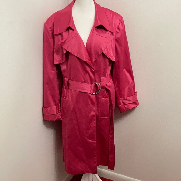 EUC Vintage NY Collection Hot Pink Full Length Button Down Coat Size XL - Picture 2 of 13